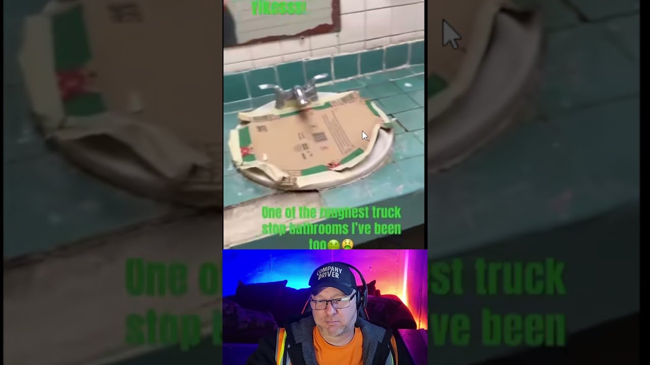 This truck stop restroom will unlock fears you’ve never imagined. #truckdriver #truckinglife