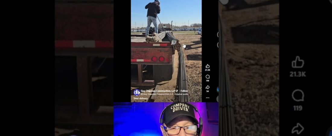 This trucker needs a hard hat for his legs