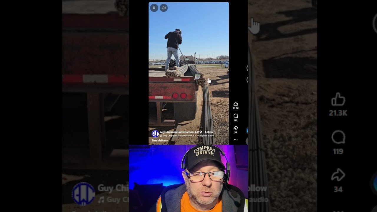 This trucker needs a hard hat for his legs