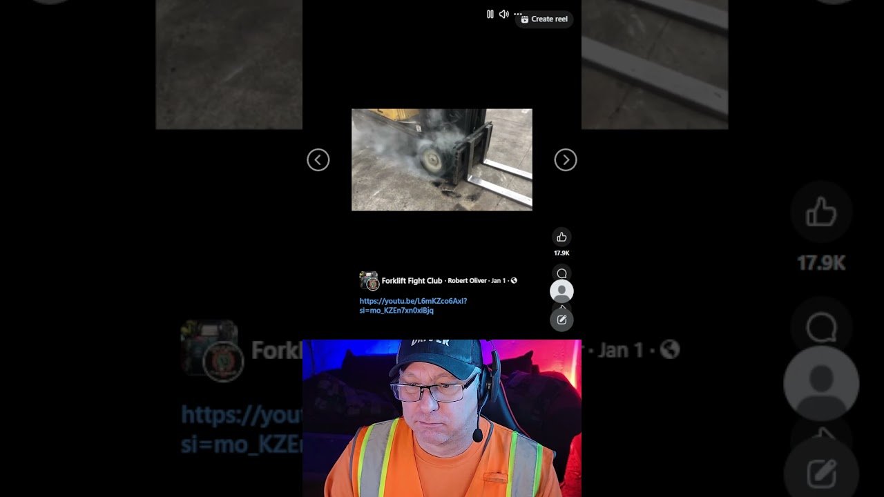 Trucker Busted Forklift Operator playing games at the dock.