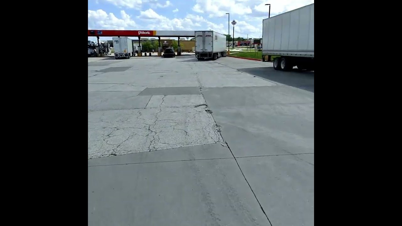 Trucker Goes for a Walk at the Truck Stop to Lose Weight for his Wife and Kids. Nobody wants a fatty
