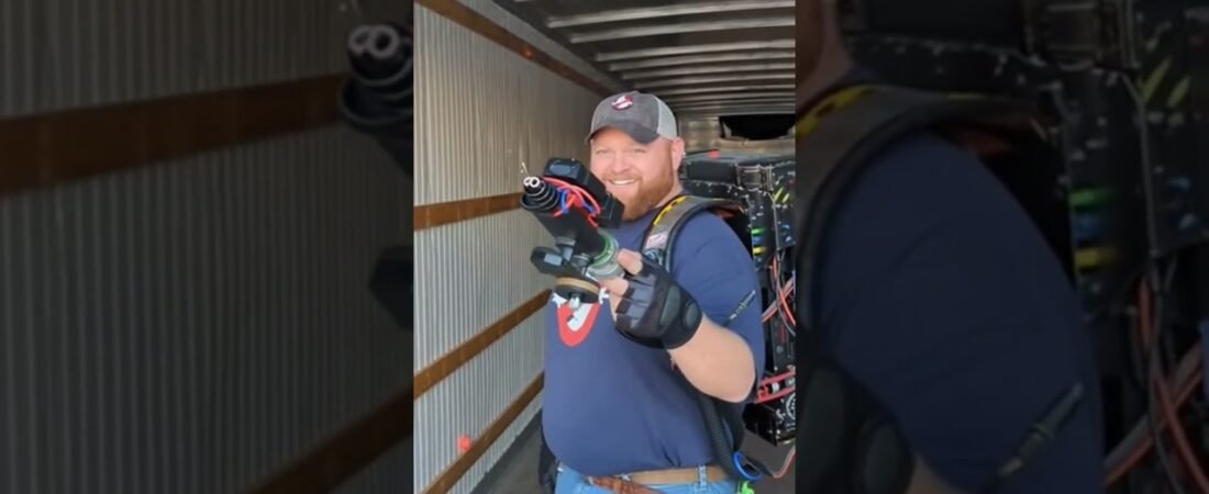 Trucker Makes Homemade PROTON PACK from Ghostbusters and uses it to get fired from his job.