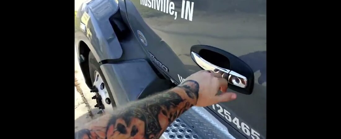 Trucker goes through mental preparation before he backs up his Semi Truck into the dock.
