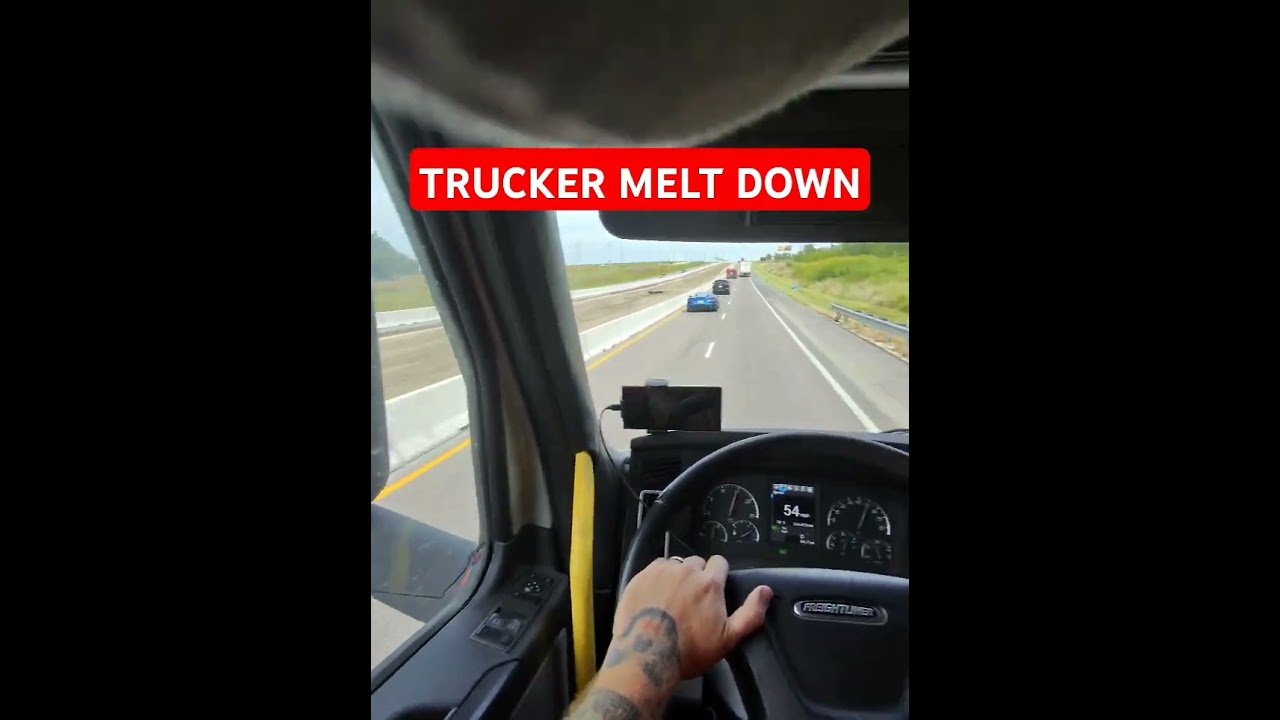 Trucker has melt down over speeders on the highway.