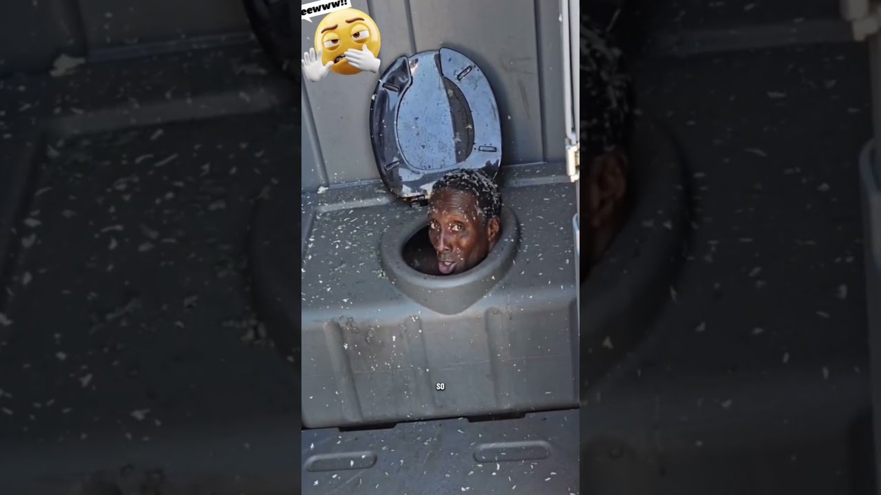 Trucker has to cool off in a porta-potty due to company policy on idling his truck!