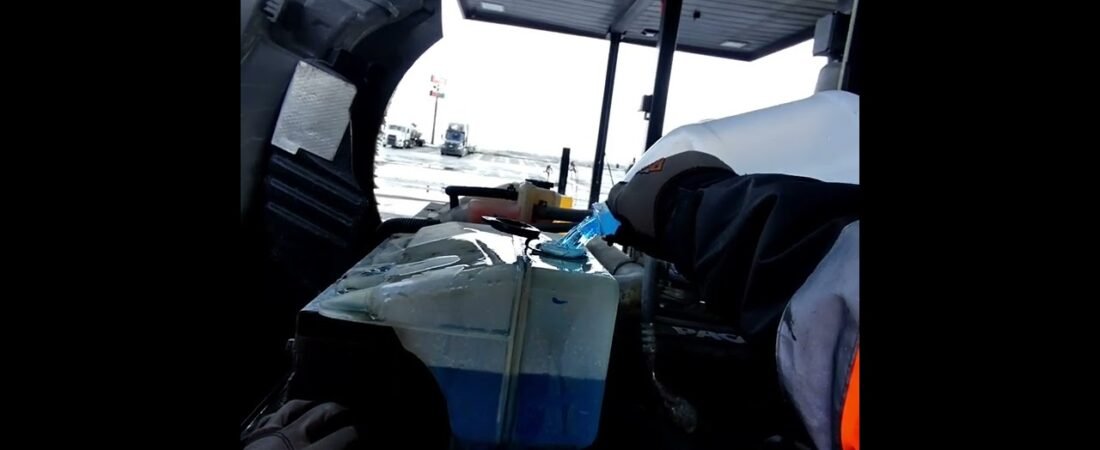 Trucker pours Blue Gatoraid directly into his Truck Engine! These new drivers need better training.