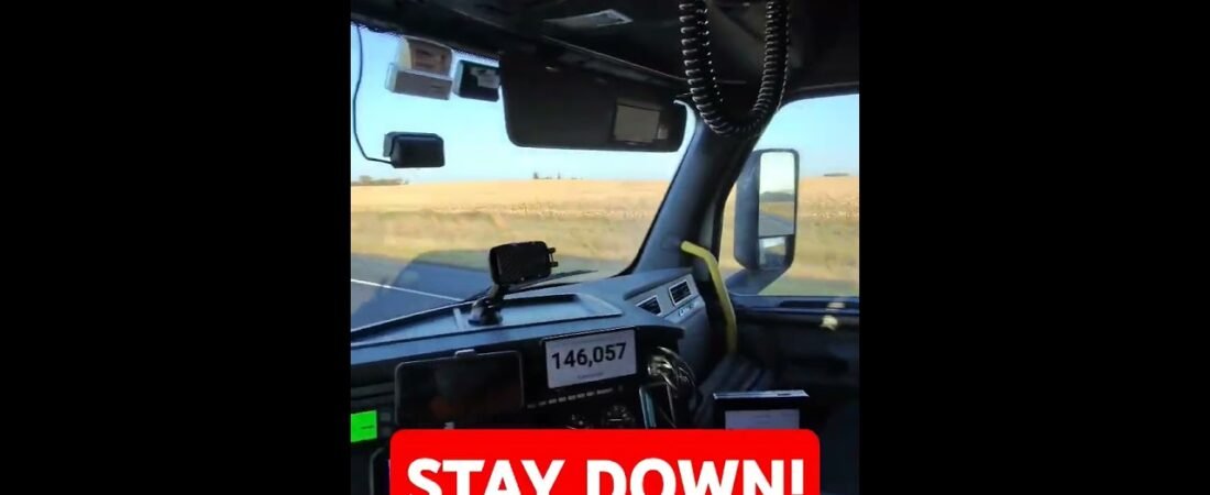 Trucker takes you on a wild ride through a real police shootout on the highway