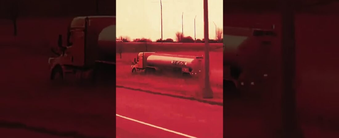 Trucker tried to play it off after he went off the road.