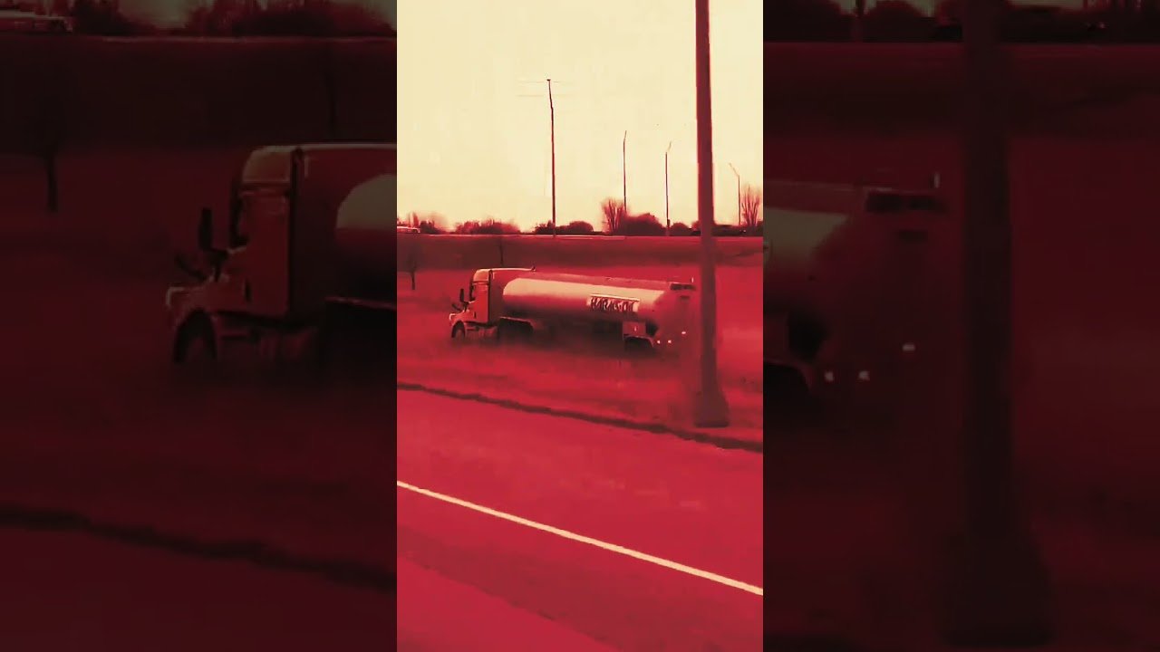 Trucker tried to play it off after he went off the road.