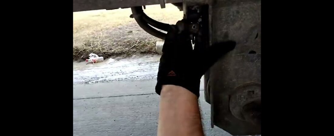 Trucker uses SHOCKER  but panics when he hears the banging and yelling from inside his semi trailer