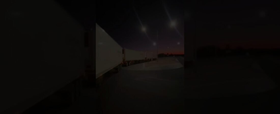 Truckers riding off into the sunset like modern day cowboys.