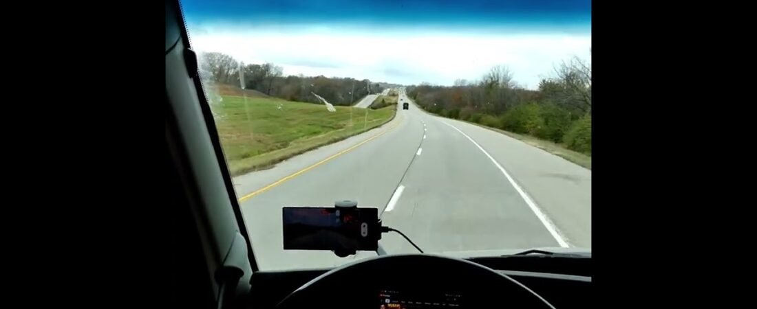 Trucking down the open road. Just me and the highway in the Semi Truck Big Rig 18 Wheeler.