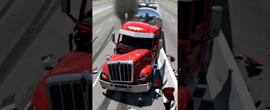 ULTRA REALISTIC Semi-Trailer Crashed | BeamNG Simulation #shorts