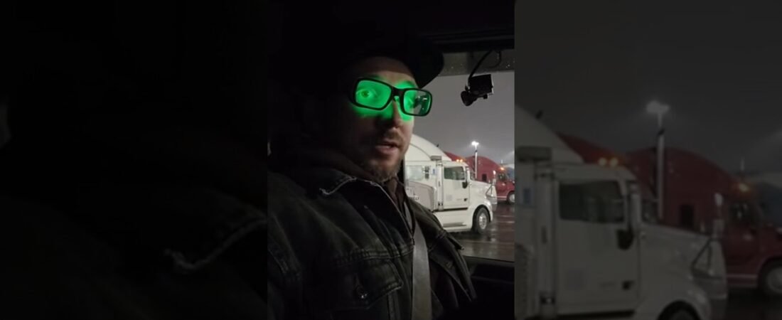 Using NIGHT VISION at the truckstop is so creepy!