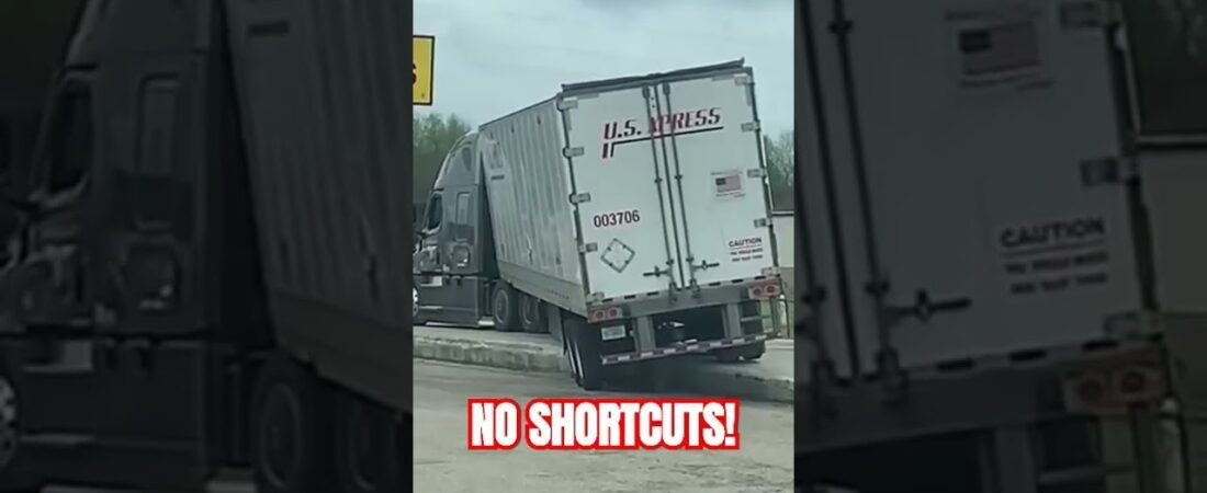 WHAT IS SHE DOING? This truck driver got caught taking a shortcut that landed HER in HOT WATER!