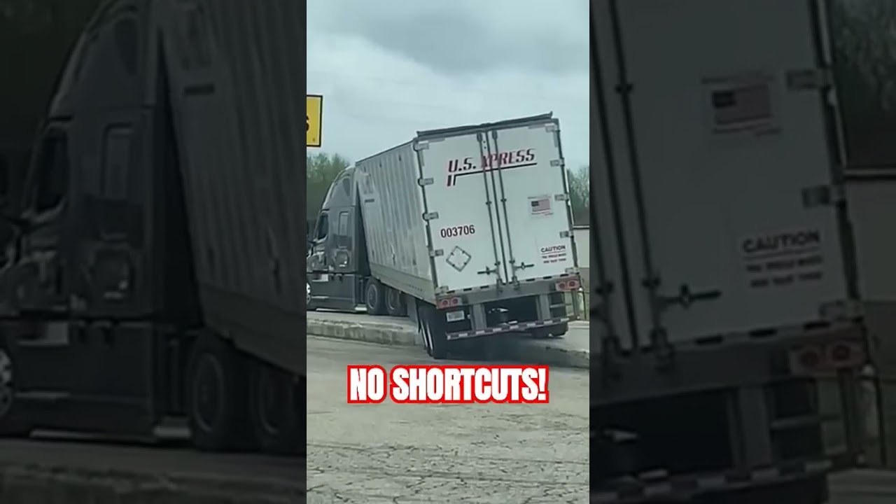 WHAT IS SHE DOING? This truck driver got caught taking a shortcut that landed HER in HOT WATER!