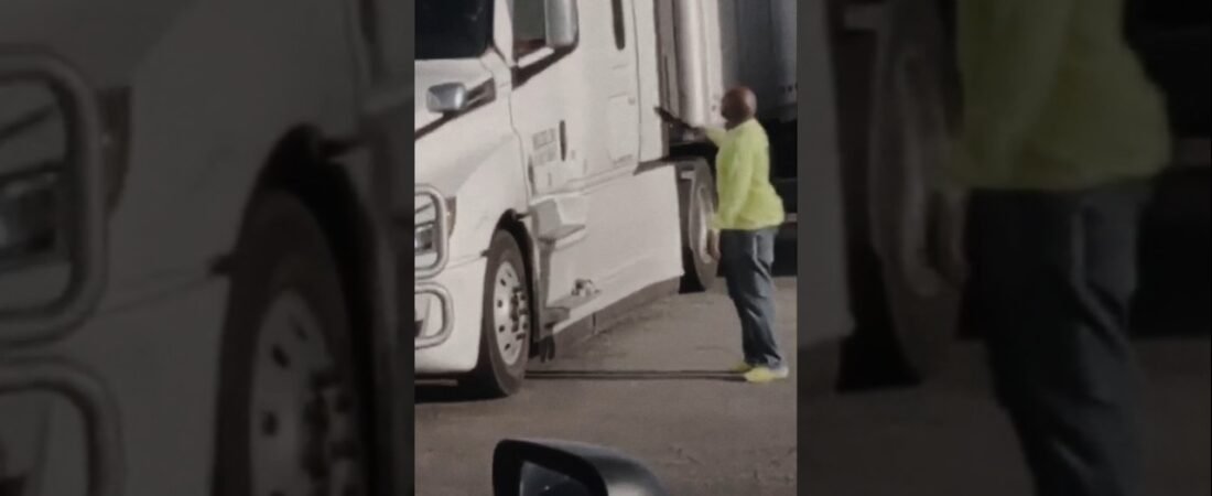 WHATS THAT TRUCKER DOING WITH A KNIFE?