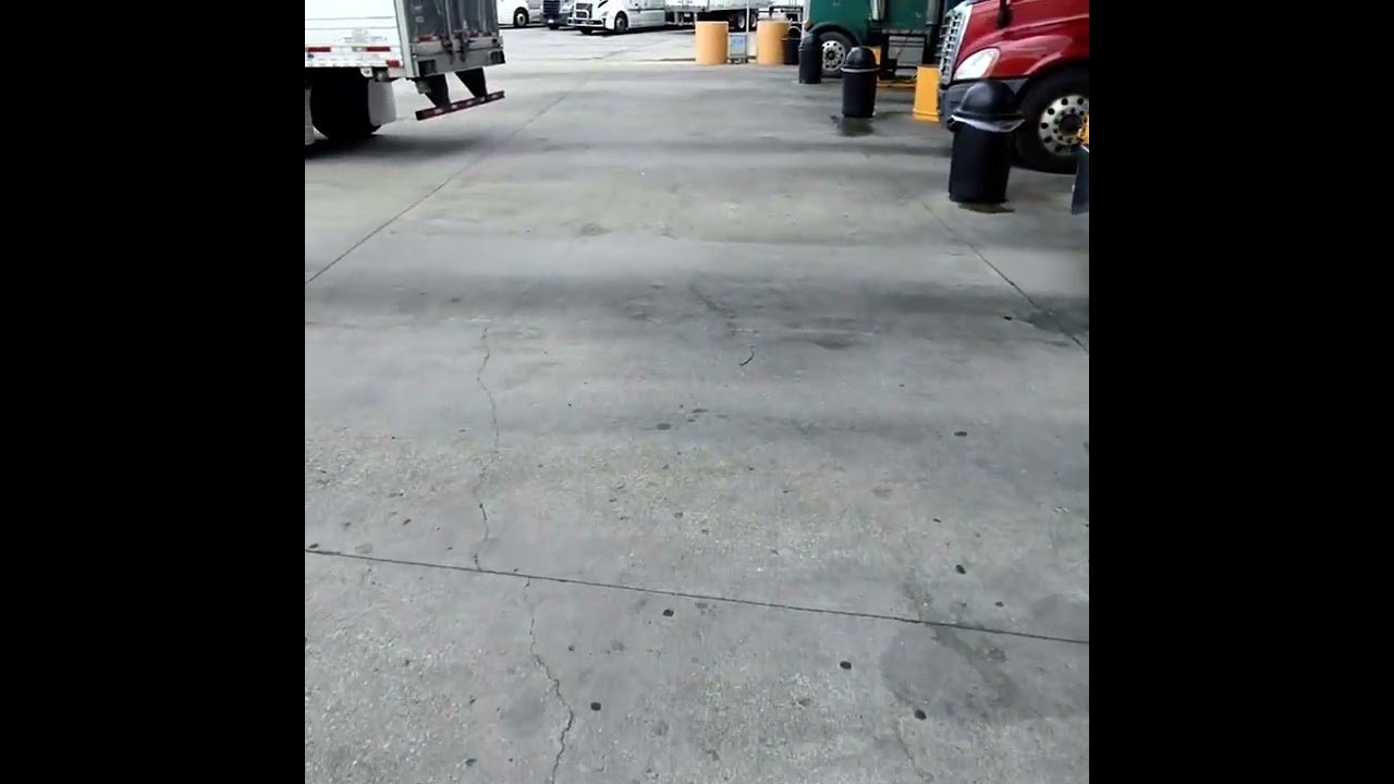 Walking back to my Big Rig After Showering in the fuel pump while everyone waits for me to move.