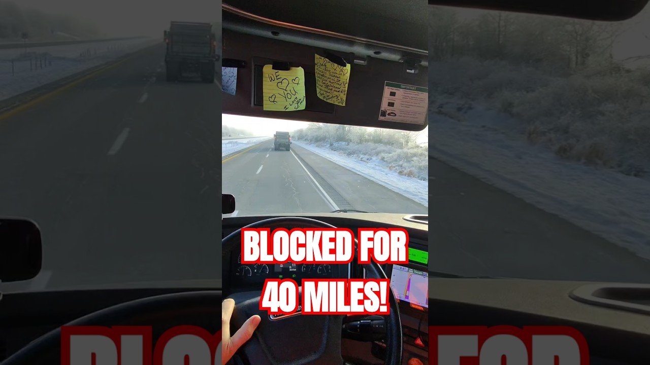 Watch this RUDE snow plow block this BIG Rig for 40 miles FOR NO REASON!