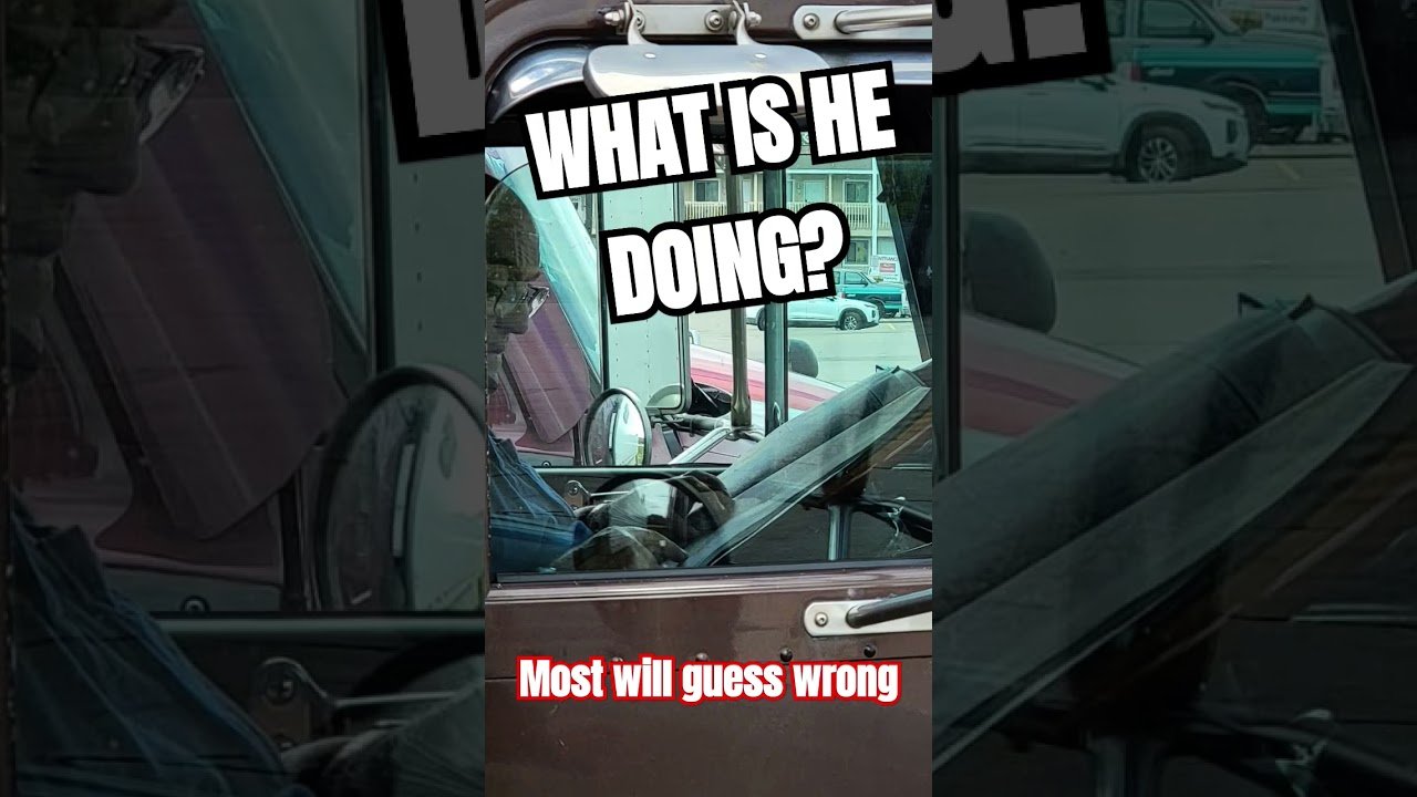 What is this trucker doing? Only OLD SCHOOL Truckers will know what this truck driver is up to.