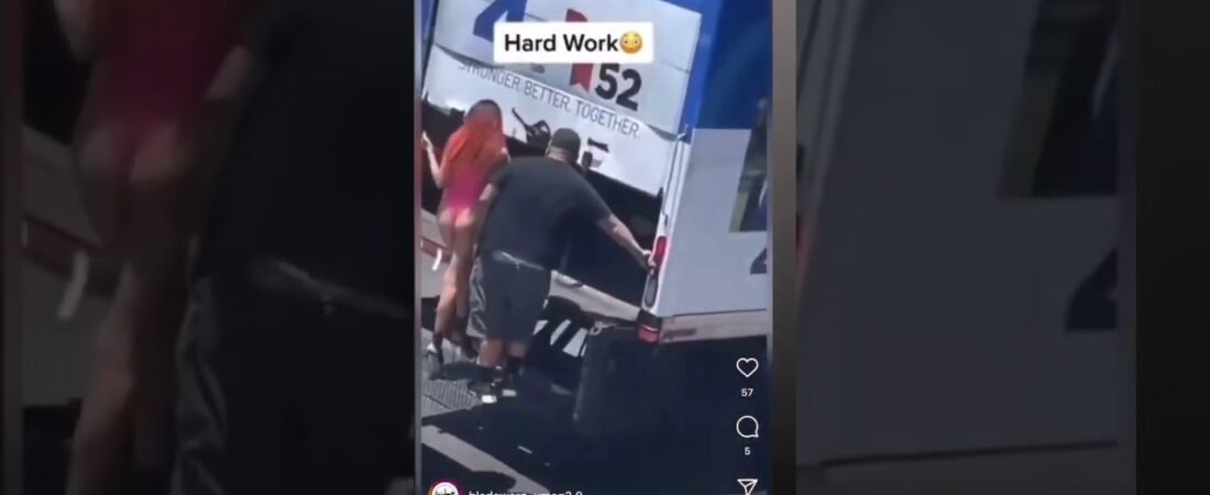 What’s he putting her in the trailer for? It’s too hot out here, Mr. Truck Driver. Just Say No!