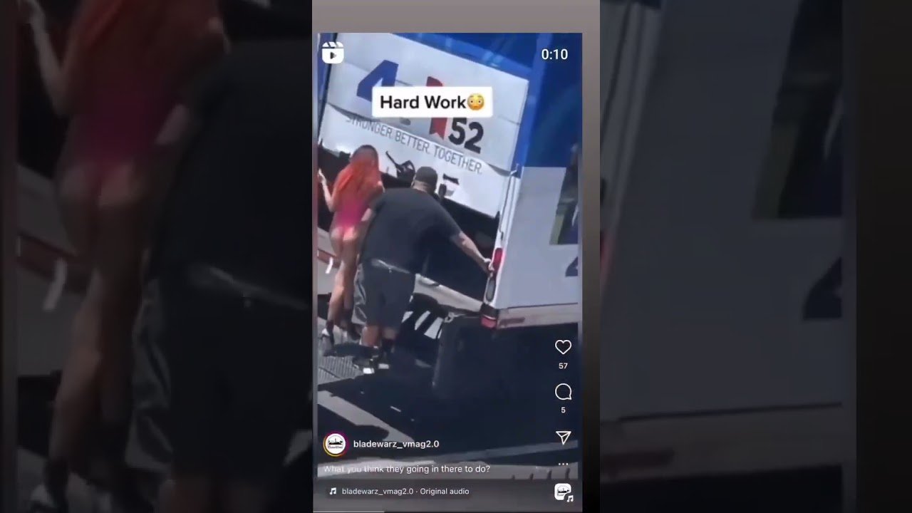 What’s he putting her in the trailer for? It’s too hot out here, Mr. Truck Driver. Just Say No!
