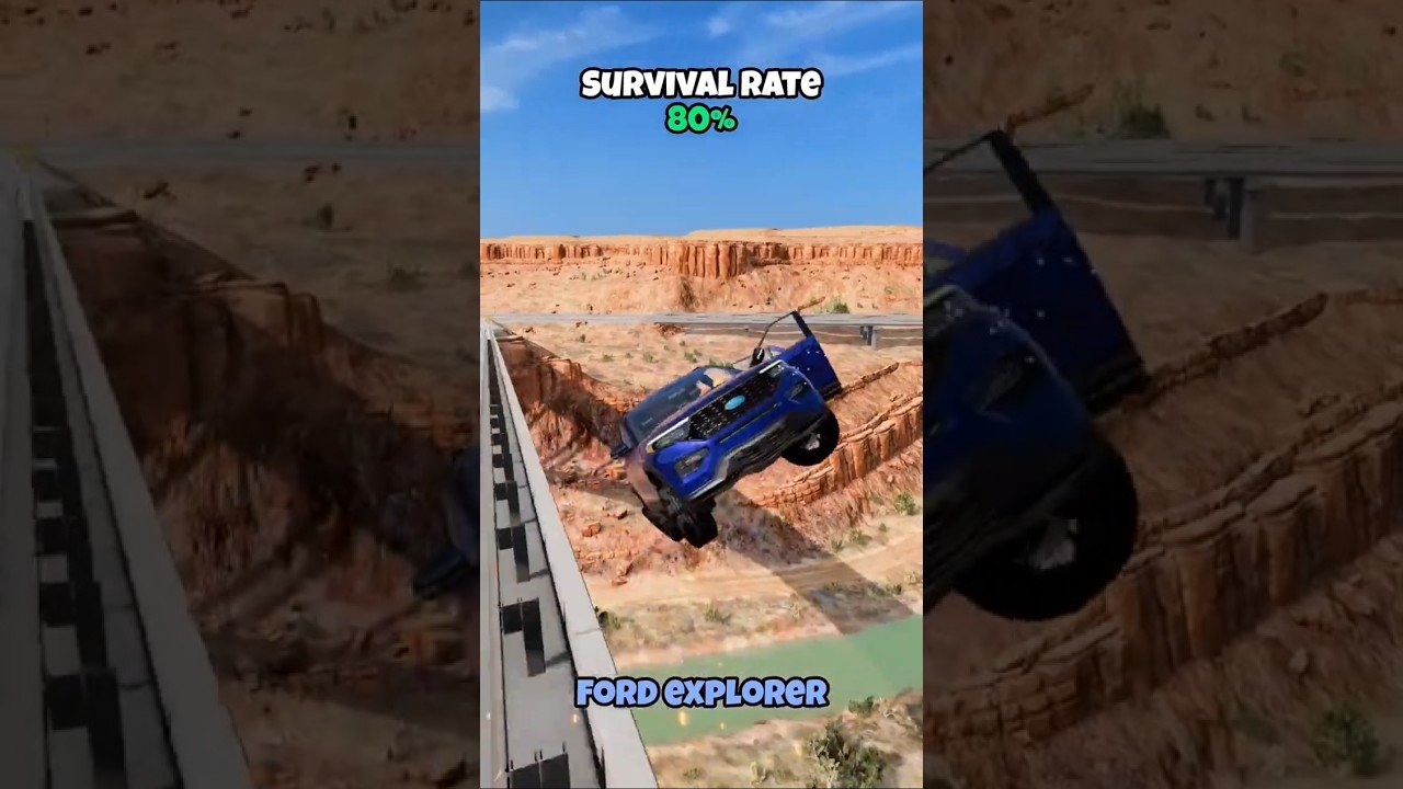 Which car overtakes the truck and survives #beamng #beamngdrive #car #cars #truck #automobile