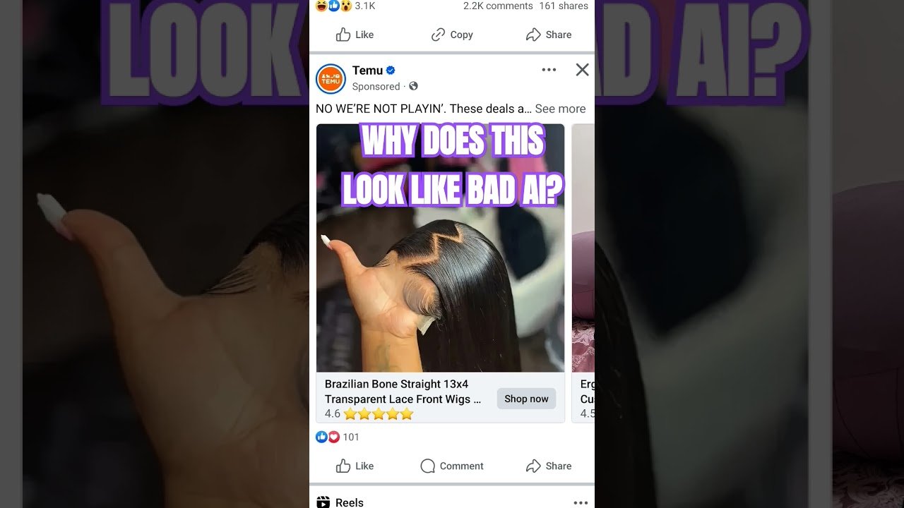Why does this TEMU Facebook ad look like really bad AI? Maybe I’ve been in the truck too long.