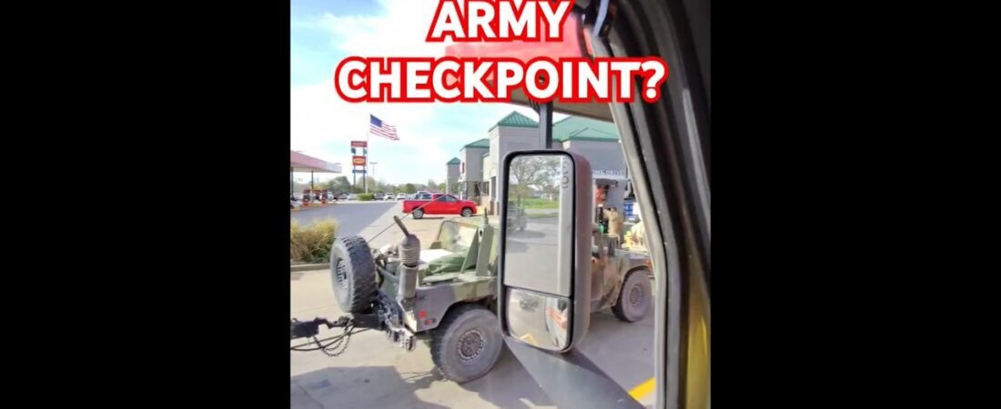 Why is there an Army Checkpoint at the truck stop? What is happening here today?