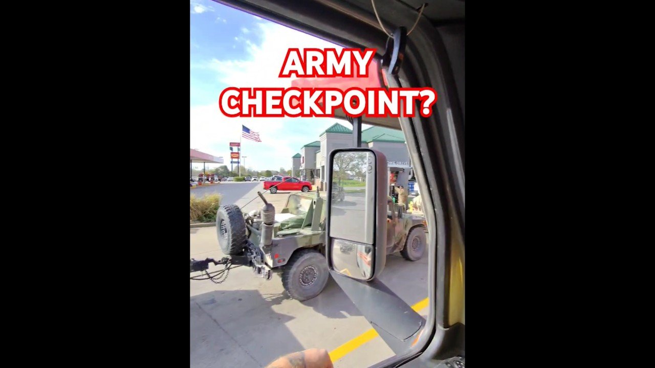 Why is there an Army Checkpoint at the truck stop? What is happening here today?