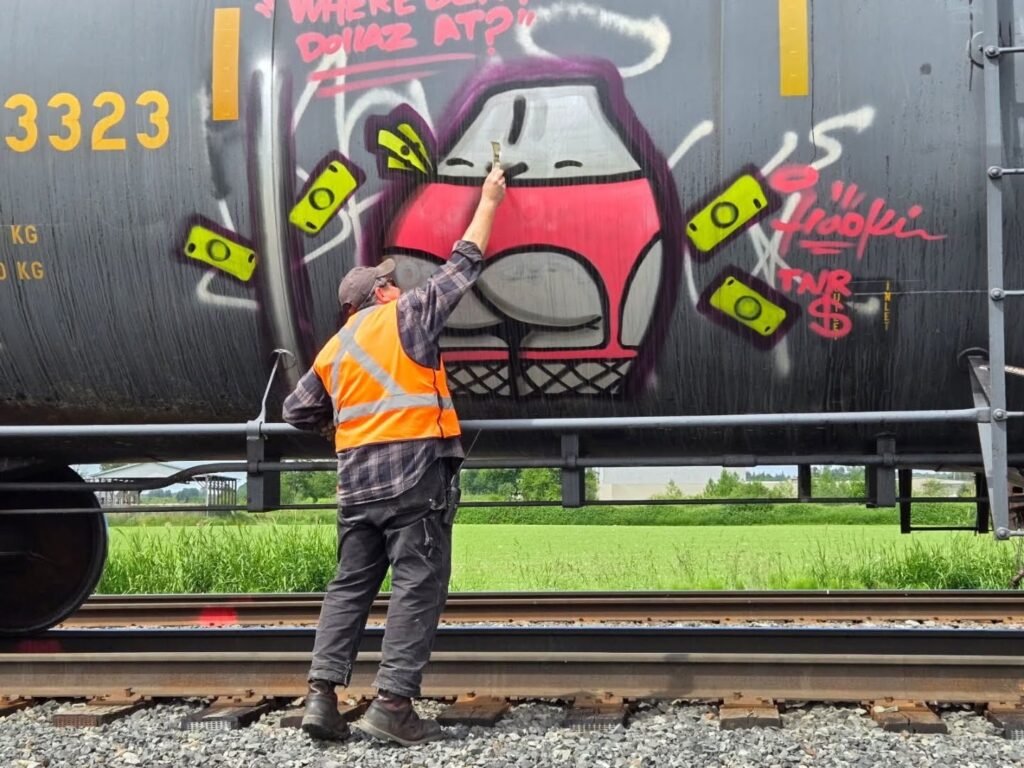 BRO WAS WAY TOO EXCITED ABOUT THIS RAIL CAR GRIFFITTI!