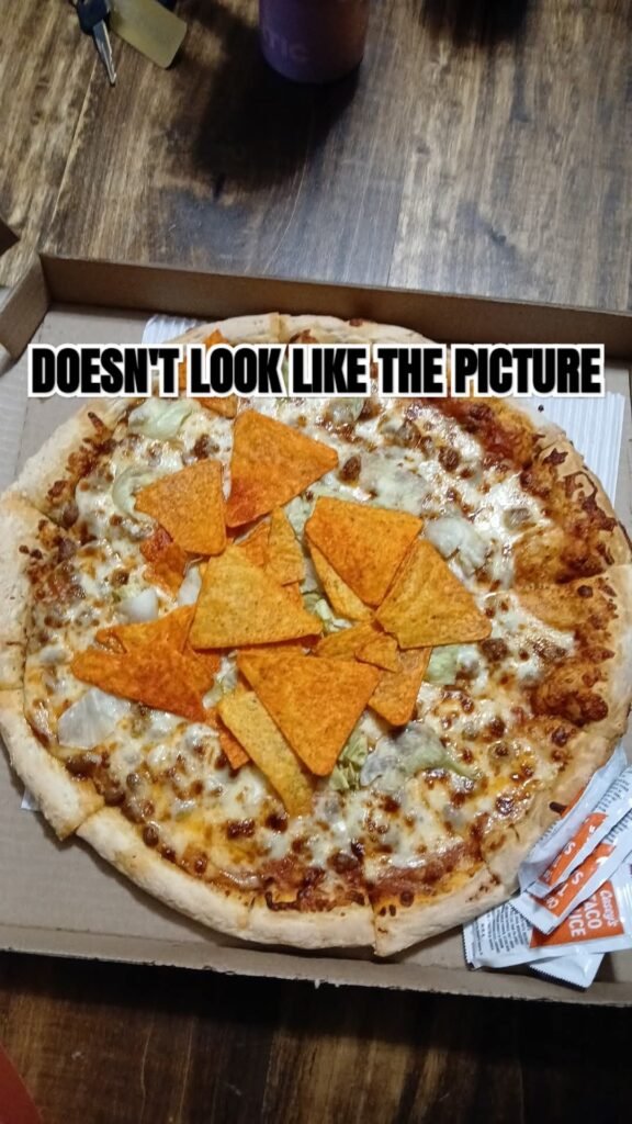 CASEYS TACO PIZZA. DOESNT LOOK LIKE THE PICTURE. I'm going back to QT!