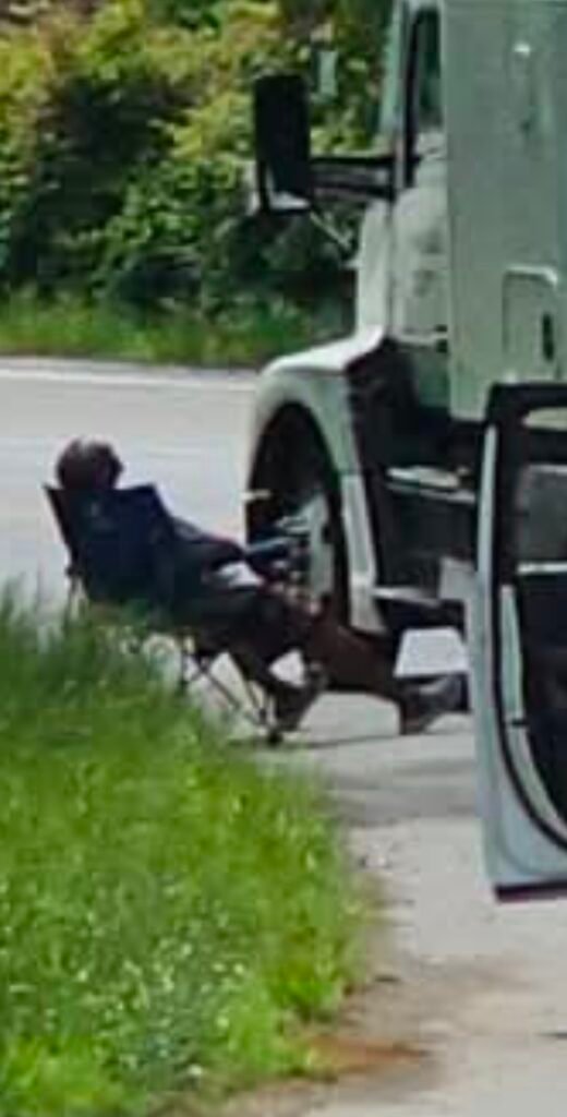 Driver knew it was going to be a while.