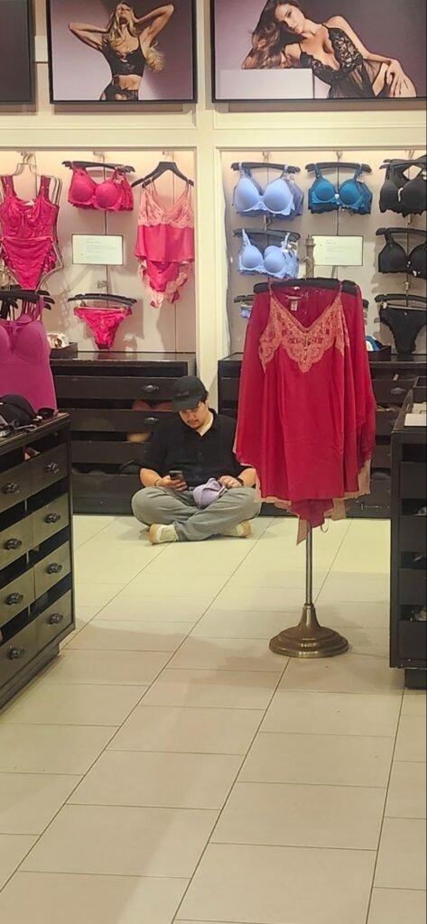 HOW DARE YOU BE BORED IN A GLORIOUS PLACE LIKE #VictoriaSecret! Shame on the mess!