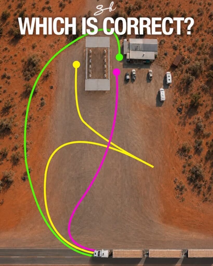 How would you pull in with this ROAD TRAIN?
