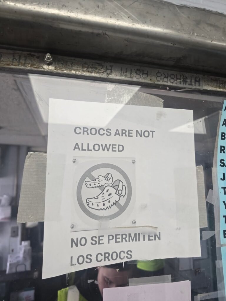 NO CROCS ALLOWED