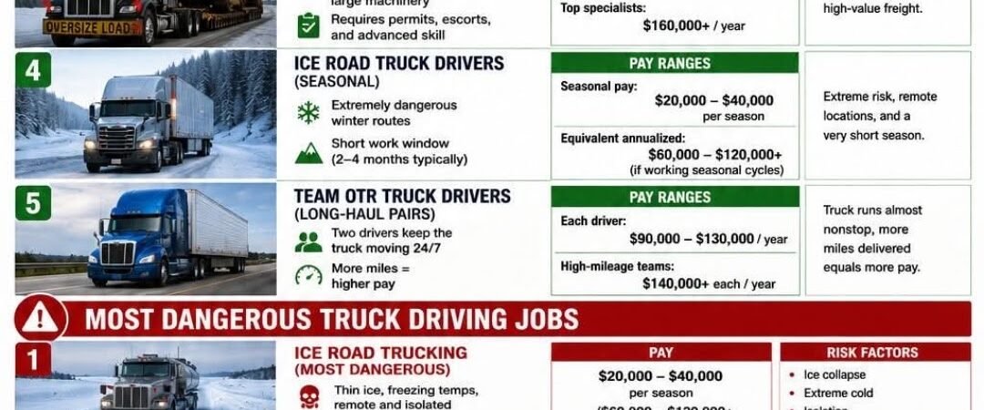 THE NEW LIST IS OUT! TOP TRUCKING JOBS BASED ON PAY AND DANGER!