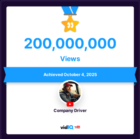 We made it to 200,000,000 VIEWS!! Thanks for making me feel like I'm not just a Piece of SH** Trucker.